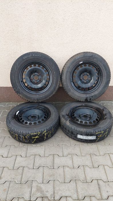 Koła stalowe VW 5x112 z oponami 215/65 R16 zima