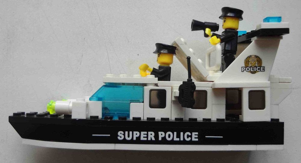 Катер корабль Лего Super polise Полиция, с фигурками