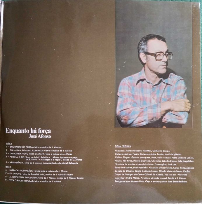 José Afonso	- - - - -		Enquanto Há Força	- - - - -	LP