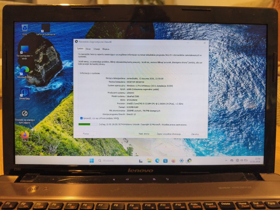 Laptop Lenovo Z580 Intel Core I5, 8gb ram