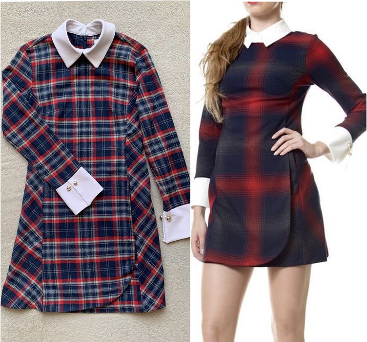 Платье-рубашка в шотландскую клетку