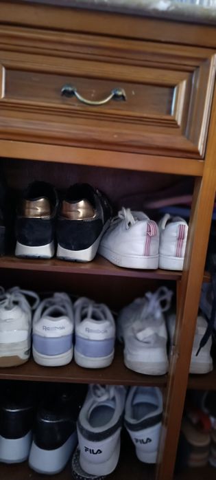 Móvel sapateira  em madeira , com 2 portas e 2 gavetas. Em bom estado