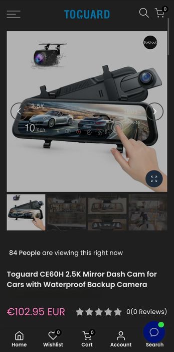 Câmera de painel auto TOGUAR CE60