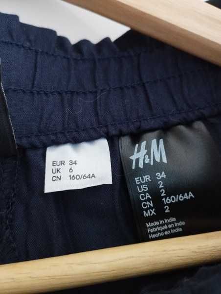 H&M-granatowe spodnie rozm.34