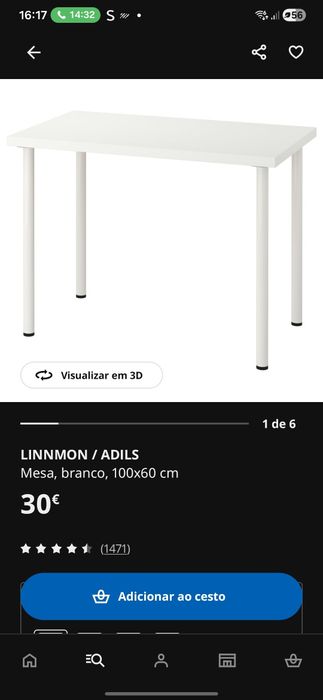 Apenas venda, mesa nunca usada.