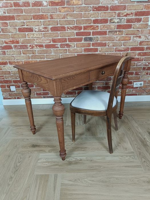 Biurko dębowe 110/65/79 lity dąb nogi toczone