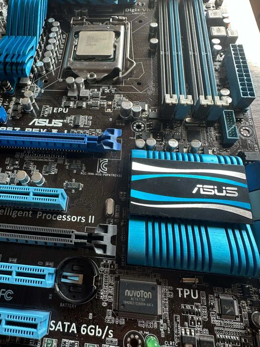 Топова плата lga1155 asus p8p67 rev 3.1 sli на ddr3/usb3.0 підтримує sata3 + core- i7,i5,i