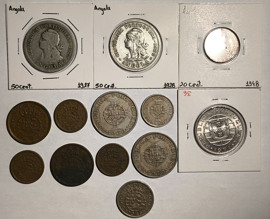 Lote de 13 moedas de Angola [1927 a 1974]