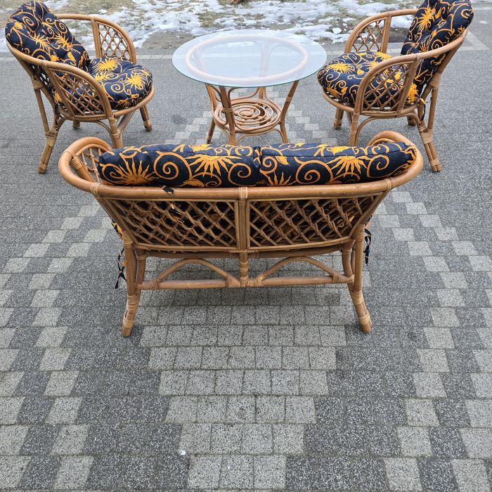 Zestaw meble ogrodowe rattanowe