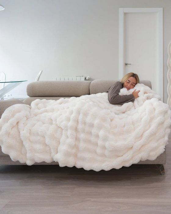 Manta Flamingueo Branca – Efeito Bubble