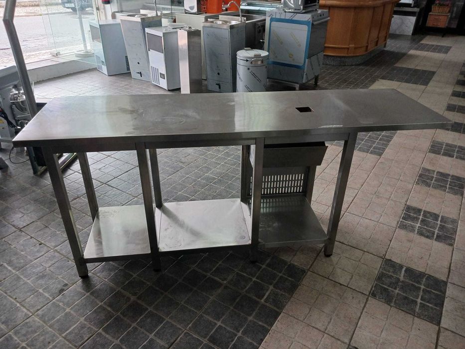 ACM1664 - Bancada de Apoio Inox de 1,9m - Usada