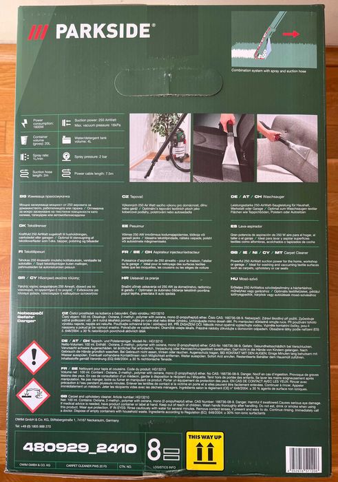 NOWY Odkurzacz piorący Parkside PWS 20 F5 2025 NOWOŚĆ