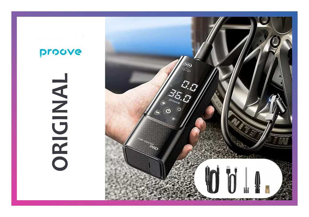 Автомобільний насос для шин Proove 120W 7500mAh електричний компресор акумуляторний автокомпресор для колес компрессор автомобильный насос для шин