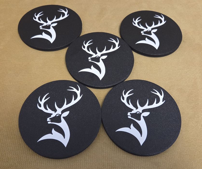 Komplet 5 podkładek pod whisky Glenfiddich z etui