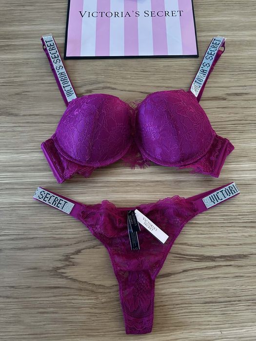 Komplet bielizny Victoria’s Secret C80 stanik + stringi 80C 36C