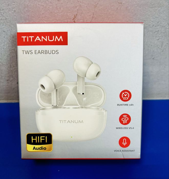 Навушники вакуумні бездротові TITANUM TW11 TWS, білі