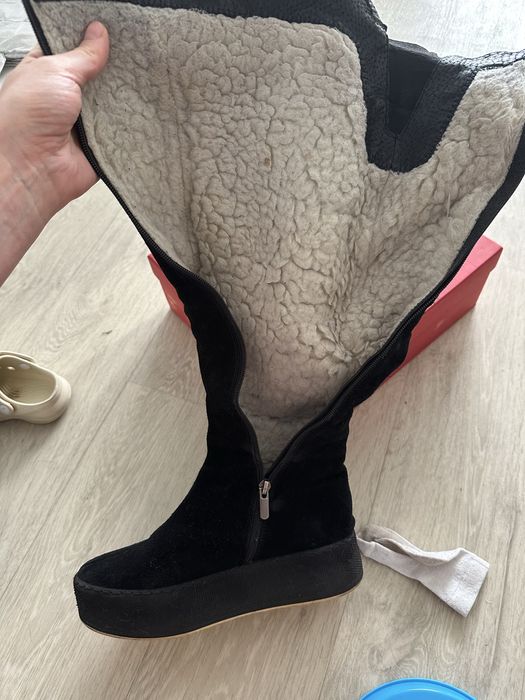 Сапоги замшеві натуральні