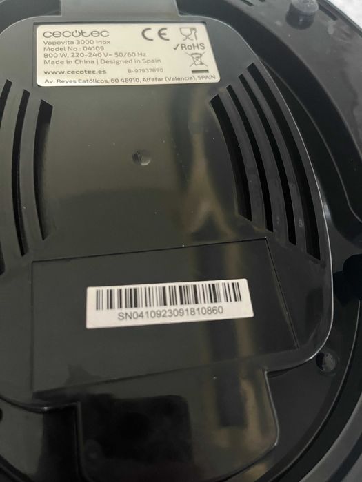 Пароварка CECOTEC Vapovita 3000 Inox гарантія