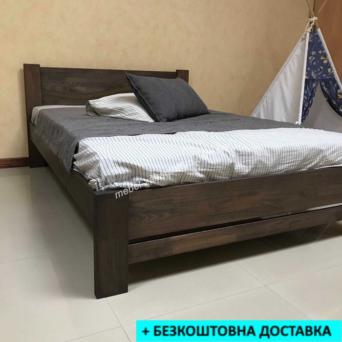 Ліжко з бука з матрацом та шухлядами. Дерев'яне ліжко односпальне двоспальне. Ліжко від виробника 90х200 120х200 140х200 160х200 180х200. + Доставка