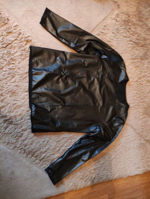 Мужская футболка с длинным рукавом (искусственная кожа)