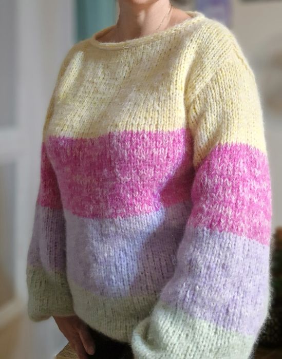 Sweter oversize handmade rękodzieło