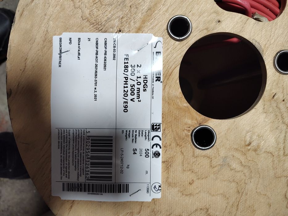 Przewódy elektryczne linki skrętki glosnikowy pożarowy