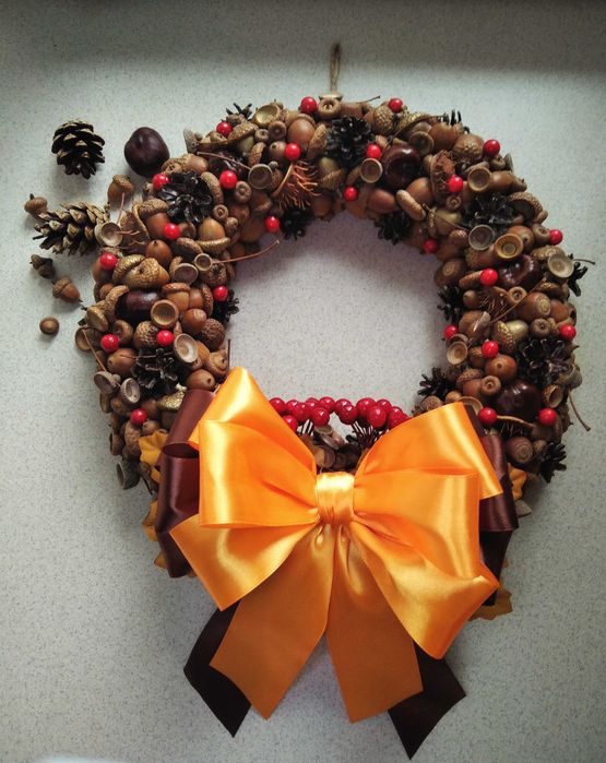 Осінній віночок. Осенний венок. Декор для дома