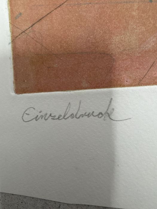 Stara grafika Merz Hanser "Einzeldruck" sygnowana