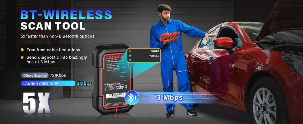 Launch CRP919X-BT M Maquina Diagnostico OBD Ligeiros + Motas (NOVO)