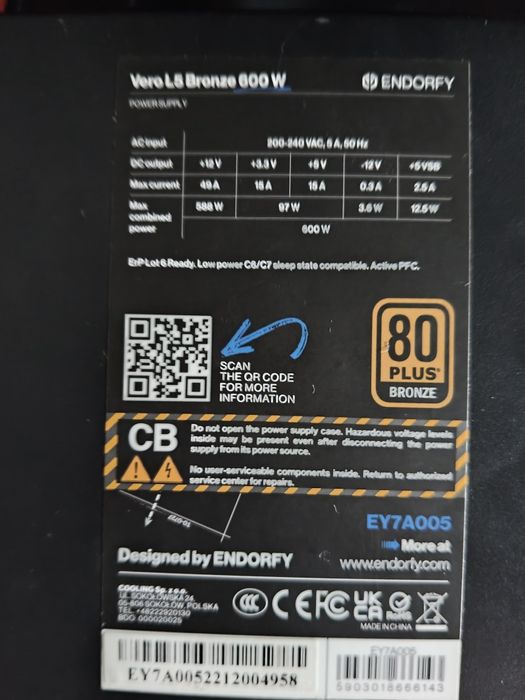 Zasilacz endorfy Vero l5 600W