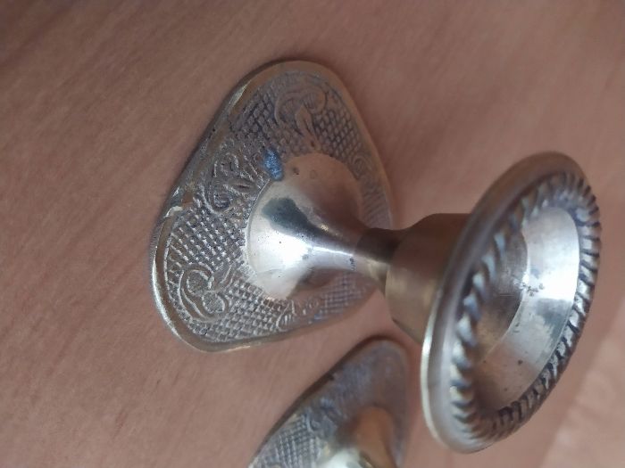 Komplet 2 świeczniki mosiężne z Indii