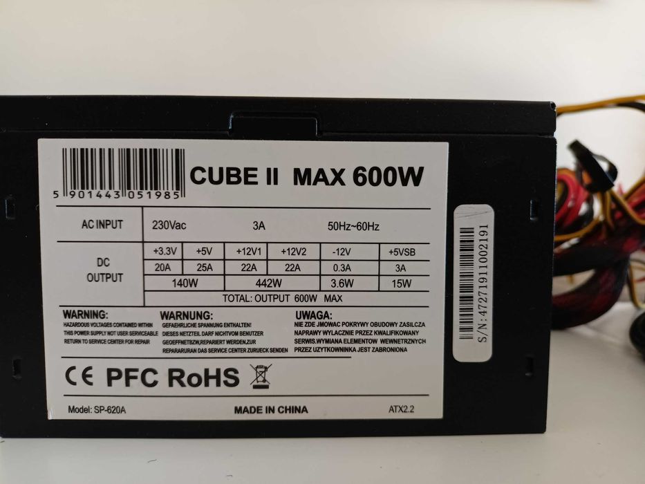 Zasilacz iBOX Cube II Black Edition 600W