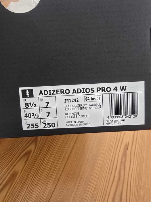 Adidas Adizero Adios Pro 4W – Tamanho 40 2/3 – Novos