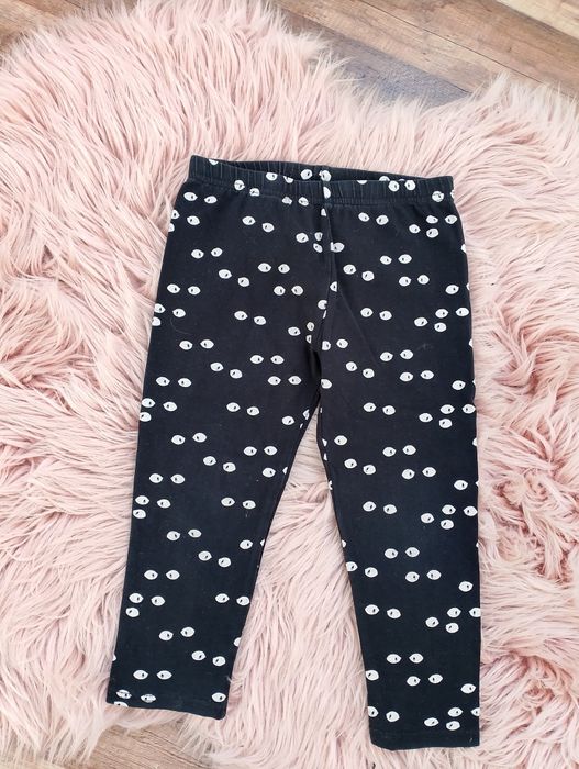 Komplet 2x getry czarne 92-104 legginsy i bluzka paseczki coolclub