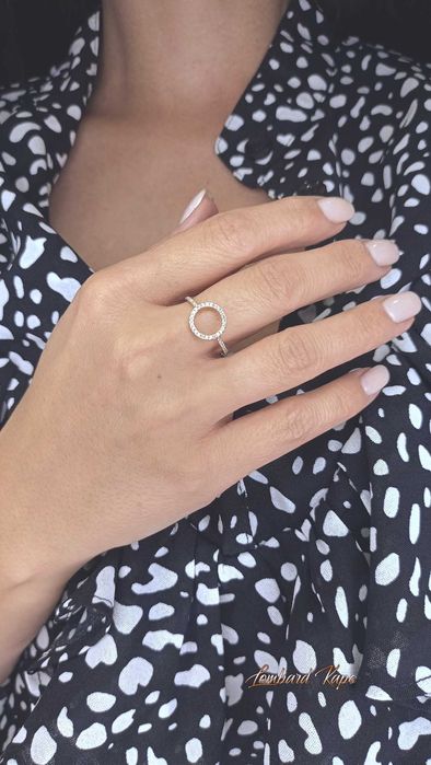 Złoty pierścionek p.585/1,20g cyrkonie