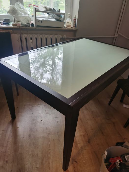 Stół rozkładany ze szklanym blatem 130x85