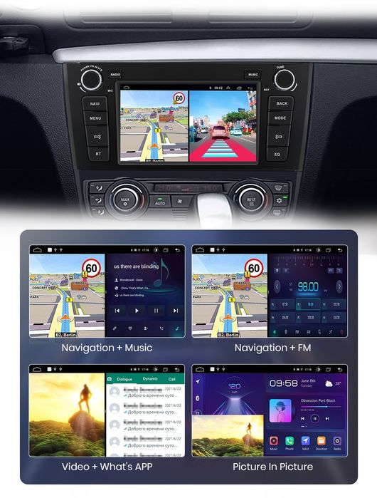 Rádio Android BMW Série 1 E81 E82 E87 E88 Carplay GPS 2/32GB BT Canbus
