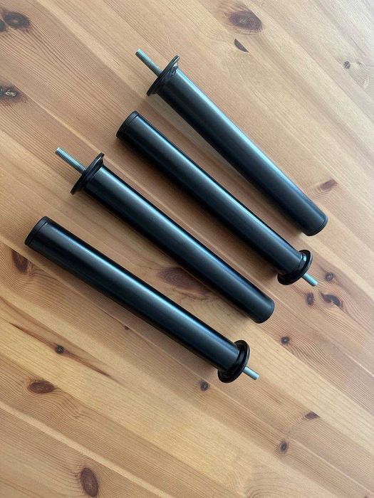 Nóżki meblowe metalowe do pufy IKEA GLOSTAD (4 szt.) Wysokość: 24 cm, średnica: 3 cm.
