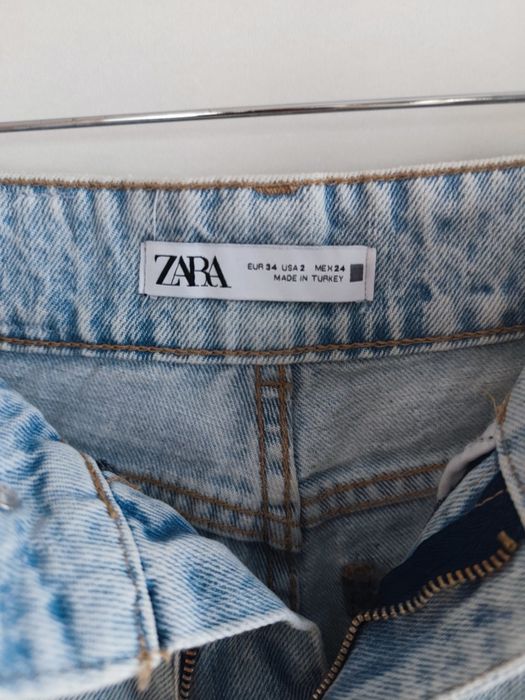 Spodnie jeansowe szerokie nogawki wysoki stan Zara