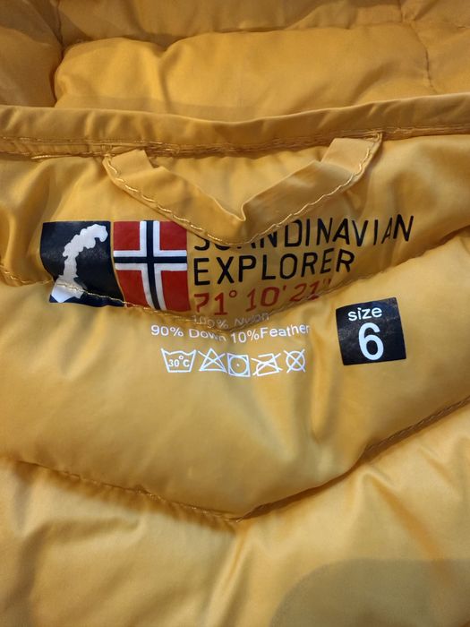 Kurtka puchowa 116 zolta Scandinavian Explorer jak nowa