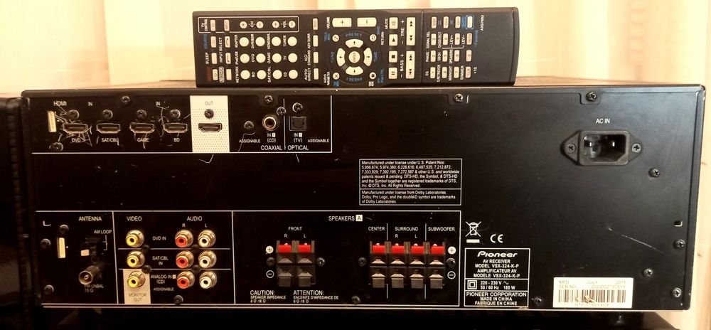 AV-RESIVER Pioneer VSX-324  6.1×100w/HDMI/4K/ARC/USB/Optical/6-16om