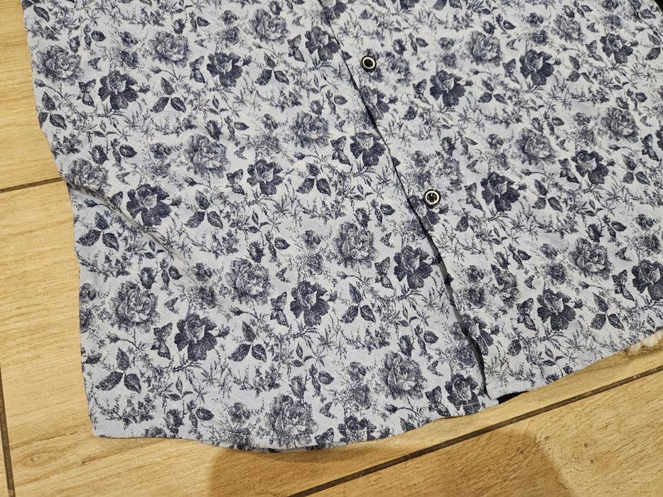 Koszula slim fit na dlugi rekaw m meska kwiaty 39/40 classic nowa