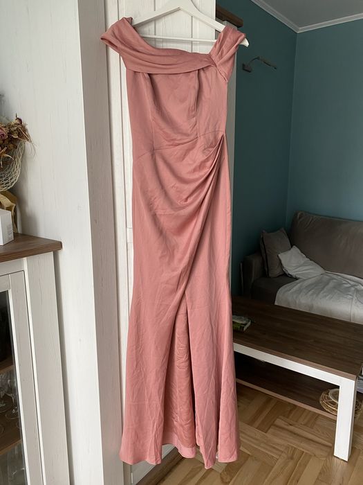 Nowa, satynowa sukienka maxi Asos
