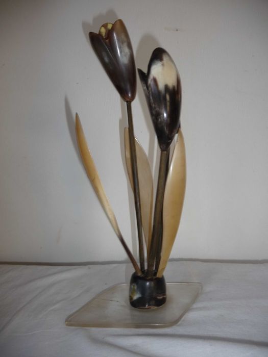 Цветы тюльпаны коровий рог сувенир сувенір квіти ріг