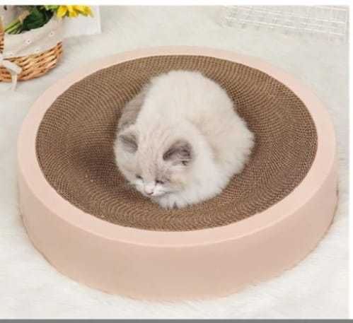 Cama e arranhador em cartão para gatos 2 em 1