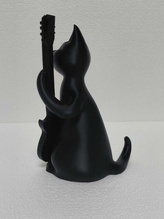 Estatueta Decorativa Rockstar Cat - Gato com Guitarra