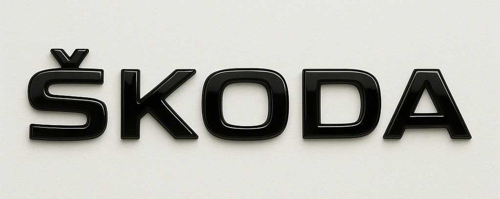 Napis ŠKODA duży–zamiennik/czarny lub srebro/wys. 2,8 cm/połysk