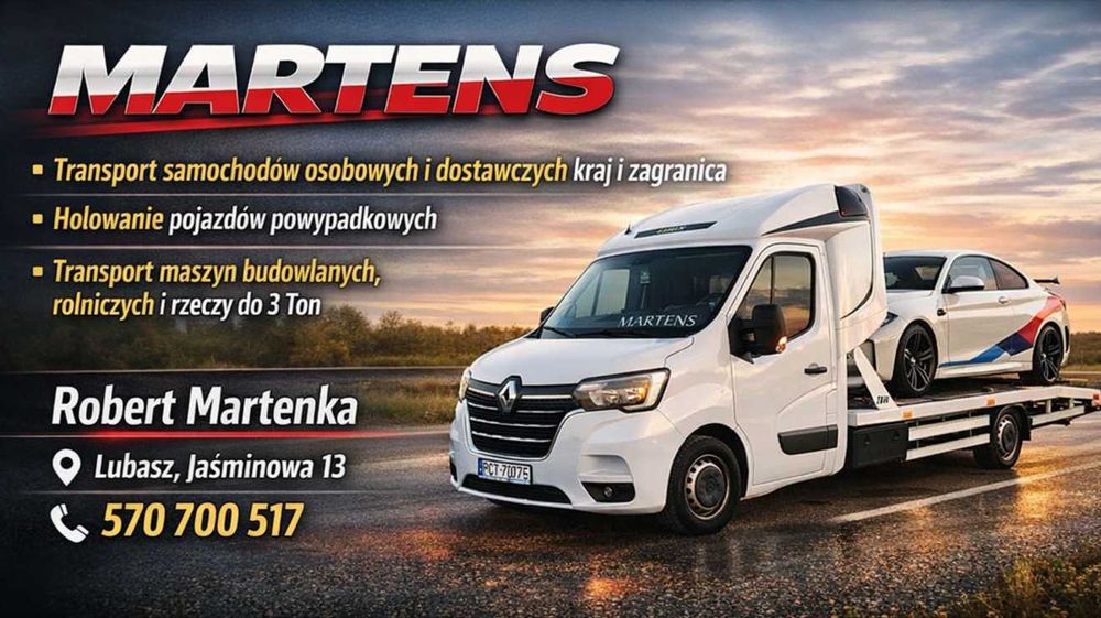 Transport Pojazdów Holowanie Pomoc Drogowa Lubasz Polska Europa