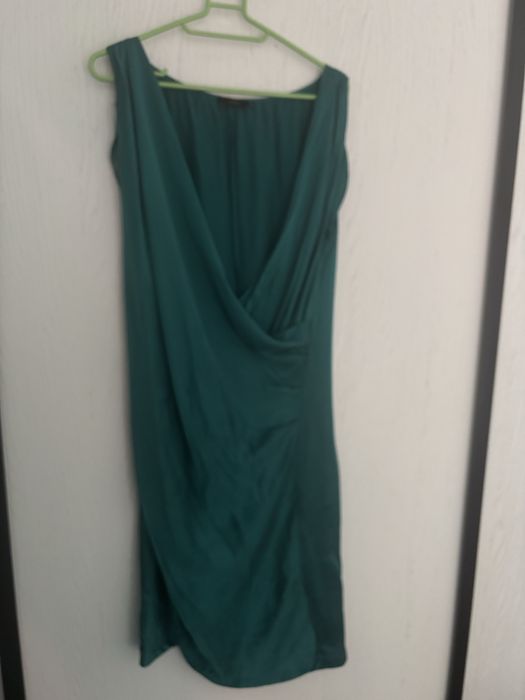 Szafirowa letnia jedwabna sukienka w bdb stanie idealna na lato zwiewn
