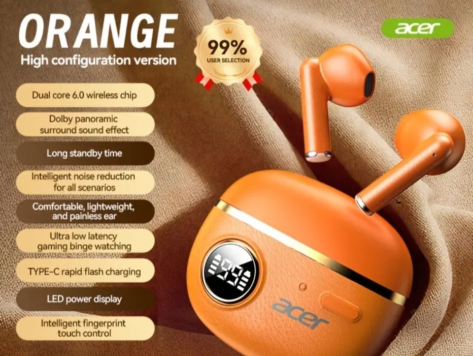Auriculares/Earbuds Bluetooth Acer OHR544 Laranja